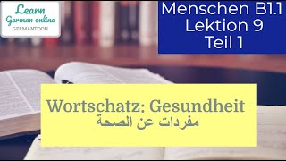 German course B11 Menschen Lektion 9 Teil 1Wortschatz Gesundheit [upl. by Anaugal]