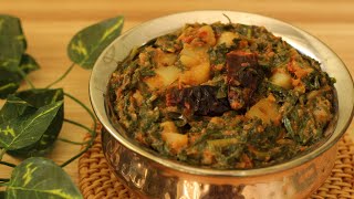 New Style Nutritious Aloo Palak – Fast amp Easy  Less Oil Aloo Palak  Lunchbox Spinach Potato Curry [upl. by Bernadette759]