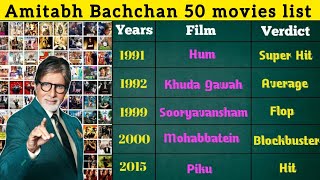 Amitabh Bachchan all movies list  Amitabh bachchan movie list hit or flop movie [upl. by Tfat]