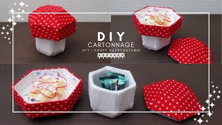 DIY Cartonnage Mushroom Shaped Box  from Recycled Cardboard and favorite cloth  craft ideas [upl. by Danielle]