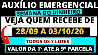 AUXÃLIO EMERGENCIAL MUDANÃ‡AS NO CALENDÃRIO A PARTIR DE 270920 E QUEM RECEBE DE 2809 A 0310 [upl. by Apeed]