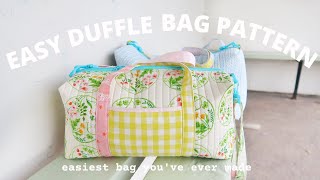 Easy Duffle Bag  step by step tutorial and sewing pattern for beginners [upl. by Bascio]