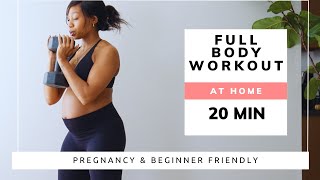 20 MIN FULL BODY WORKOUT  DUMBBELLS ONLY  Beginner amp Pregnancy Friendly [upl. by Htenek]