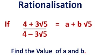 Rationalisation  Find value of a and b [upl. by Wurtz]