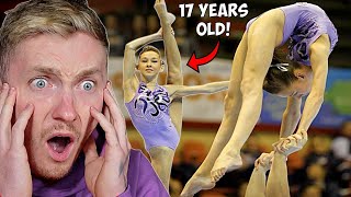 Reacting to my Girlfriends Old Acrobatic Gymnastics she looks about 9 ft Emily McCarthy [upl. by Jamey]