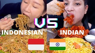 INDIAN VS INDONESIAN MUKBANGERS EATING ❤️ [upl. by Hayyikaz]