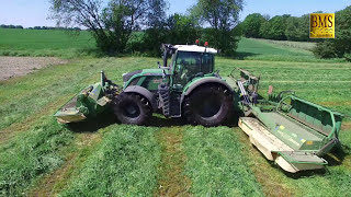 Gras mähenwenden schwaden silieren 2017 1Schnitt für Milchkühe Harvesting Grass silage [upl. by Eirrek]