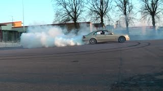 Straight Piped Mercedes E420 CDI Burnout [upl. by Akeyla39]