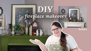 I Gave my Fireplace a Makeover Moody Vintage Charm on a Budget [upl. by Trella]