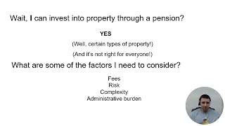 Introduction to buying direct property in a UK pension fund  SIPP  SSAS [upl. by Dunson18]