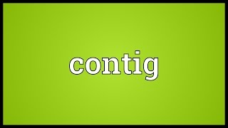 Contig Meaning [upl. by Nonrev]