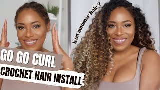 VACATION OMBRE GO GO CURL CROCHET HAIR INSTALL LIA LAVON [upl. by Whyte108]