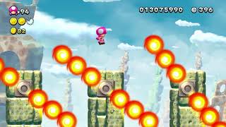 New Super Mario BrosU Deluxe Superstar Road6 Fire Bar Cliffs ALL STAR COINS [upl. by Zacharias]