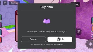 Getting GRWM Vinyl  Free Limited UGC Roblox [upl. by Ollecram477]