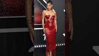 Halle Bailey Ruby Red Diva Slay  The VMAs hallebailey fashionpolice vmas mtv sophiecouture [upl. by Ybloc]