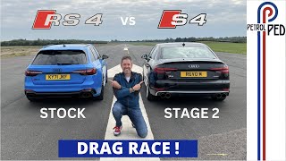 Audi RS4 vs REVO Stage 2 Audi S4 vs Stock Audi S4  DRAG RACE [upl. by Pool]