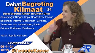 Terugkijken Debat over begroting Klimaat en Groene Groei 1e termijn Kamer  Tweede Kamer [upl. by Atirres]