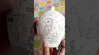 clay piggy Bank colouredmitti ka gullak art and crafteasy YouTube shotsshorts [upl. by Ominorej]