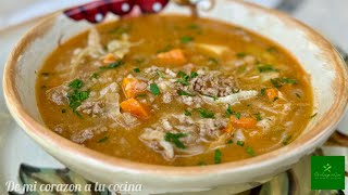 Sopa de Carne molida con Arroz para estos días lluviosos [upl. by Alica]