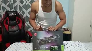 Unboxing  Grafica MSI RTX 4070 GAMING X SLIM 🎮msi 4070 rtx [upl. by Rehpotsirh]