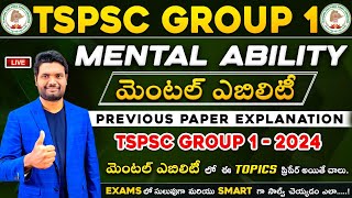 TSPSC GROUP 1 MENTAL ABILITY PREVIOUS PAPER EXPLANATION BY CHANDAN SIR  TSPSC LOGICAL REASONING [upl. by Ludovick]