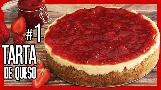 🍰 TARTA DE QUESO al Horno Casera ► Receta de CHEESECAKE de Fresas [upl. by Cornwell]