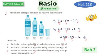 HAL 118 UJI KOMPETENSI NO 1 2 RASIO MATEMATIKA SMP KELAS 7 KURIKULUM MERDEKA [upl. by Anitroc]