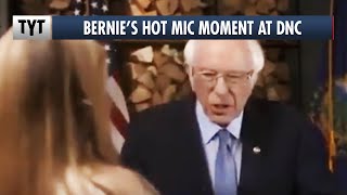 Bernies MUST SEE Hot Mic Moment at DNC [upl. by Elburr909]