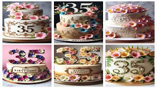 35 years Nicotiana flowers cake with different style [upl. by Heinrik368]