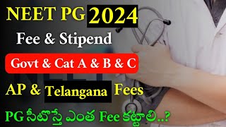 NEET PG 2024  Telangana amp Andhrapradesh Fee amp Stipend Details  Vision Update [upl. by Assirahc320]