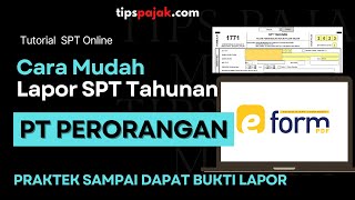 TUTORIAL LAPOR SPT PAJAK BADAN UNTUK PT PERORANGAN [upl. by Calise687]