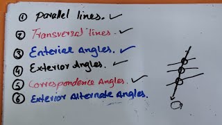 parallel lines transversal lines exterior angles interior angles correspondence [upl. by Katie]