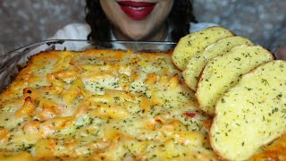 ASMR Baked Ziti amp Garlic Bread  Unedited  Eating Show [upl. by Tobe253]