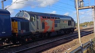 37 884 passing through Winwick Junction on Empty coaching stock pulling scotrail coaches 171024 [upl. by Amocat]