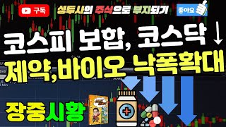 주식시황 42 코스피 보합 코스닥 하락  외국인은 순매수 유지  낙폭 확대하는 제약바이오 시장을 지키는 건 반도체 [upl. by Kenzi150]