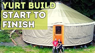 TIMELAPSE Couple Building a YURT in 15 Minutes  Off Grid Living [upl. by Daveda]