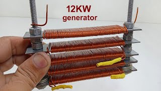 How to make 250V 12000 Watts free electricity generator with 1000 copper wire [upl. by Osric]