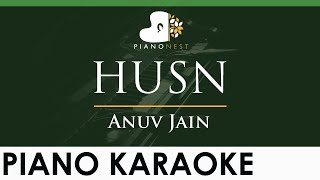 Anuv Jain  HUSN  LOWER Key Piano Karaoke Instrumental [upl. by Aras]