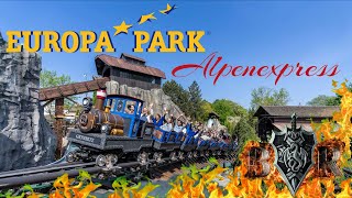 Europa Park New 2024 Alpenexpress Enzian  OnOffride 4K [upl. by Lorolla]