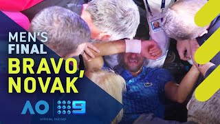 Djokovic overcome with emotion after historic Australian Open title  Wide World of Sports [upl. by Slotnick]