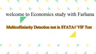 STATA Tutorial How to conduct Multicollinearity Test using STATA [upl. by Lletnahc]