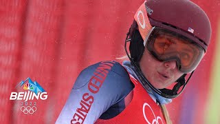 Mikaela Shiffrin crashes out for third time in Beijing  Winter Olympics 2022  NBC Sports [upl. by Oilime]