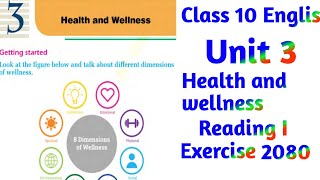 class 10 english chapter 3 exercise class 10 english unit 3 health and wellness exercise reading I [upl. by Sumner290]