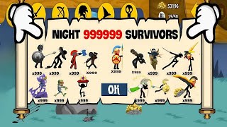 NIGHT 99999 SURVIORS UNLOCK FULL X9999 ARMY ITEMS  STICK WAR LEGACY [upl. by Akram677]