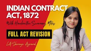 Indian Contract Act 1872  Full ICA Revision Lecture  CMA Inter CA Foundation amp CMA Foundation [upl. by Marnie685]