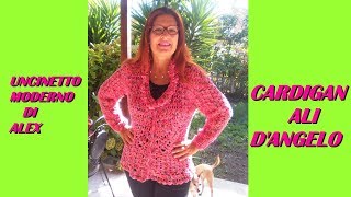 CARDIGAN UNCINETTO ALI DANGELO tutorial OGNI TAGLIA [upl. by Aggie]