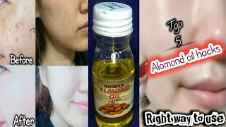 Top 5 Almond oil uses amp benefits  How to use almond oil for face  Almond oil hacks [upl. by Asamot]