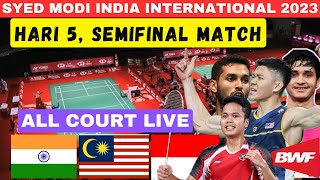 🔴 Day 5  Syed Modi India International 2023  Semi Final All Court Live  Malaysia India [upl. by Tadd]