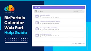 BizPortals Calendar Web Part Help Guide [upl. by Arenat867]