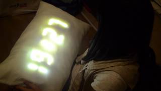 Arduino Project  Pillow with LED clock and vibrate alarm iPhone app demo [upl. by Darrej]